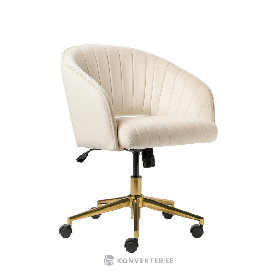 Kermanvärinen samettityötuoli (laria) ehjä