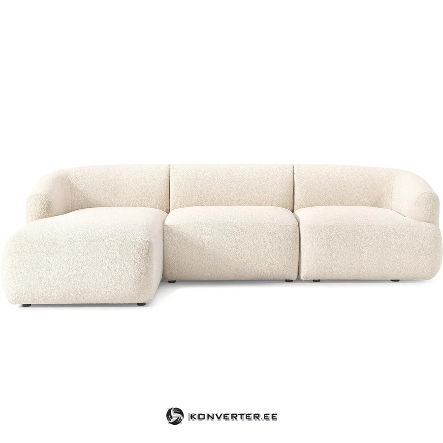White Bouclé Corner Sofa (Sofia) 277x185