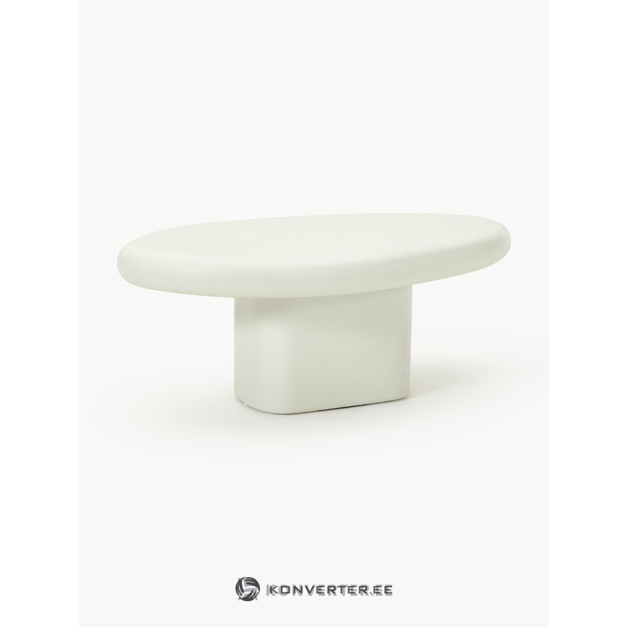 Valkoinen soikea sohvapöytä (Anaya)