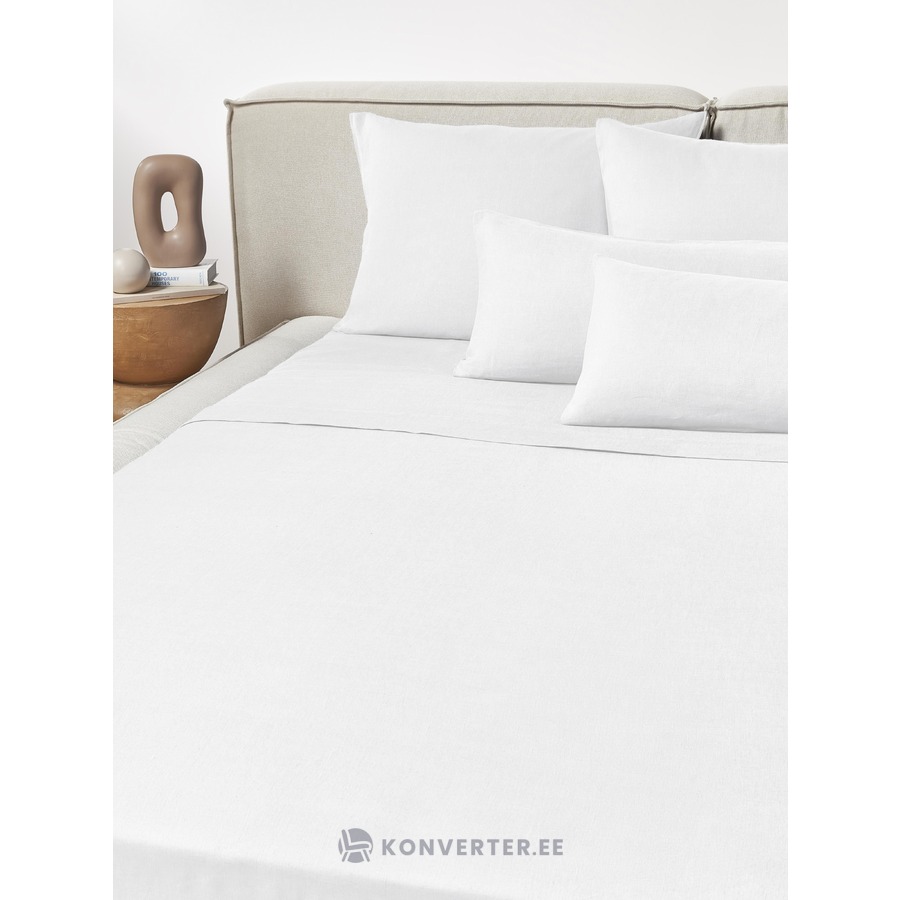 Valkoinen pellavainen lakanan (ilmava) 240x280