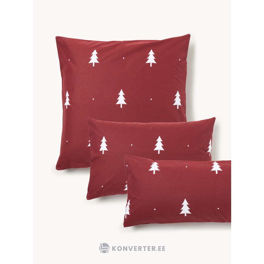 Punane Mustriga Puuvillane Padjakate (X-mas Tree)80x80