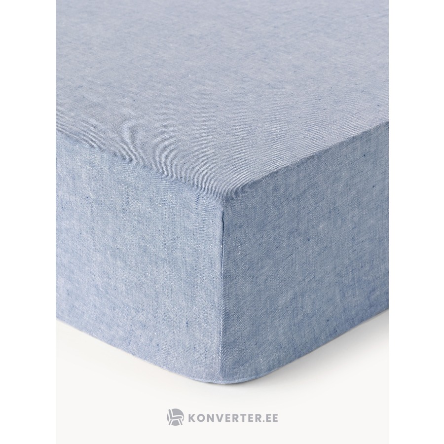 Vaaleansininen puuvillainen aluslakana (Linna) 160x200