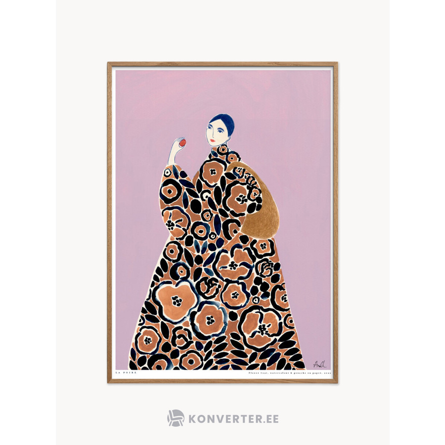 Seinätaulu Kukkatakki (juliste ja kehys)