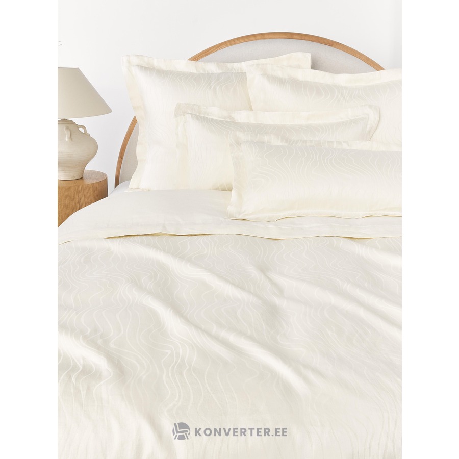 Vaaleanbeige kuviollinen pellavapussilakana (Malia) 135x200