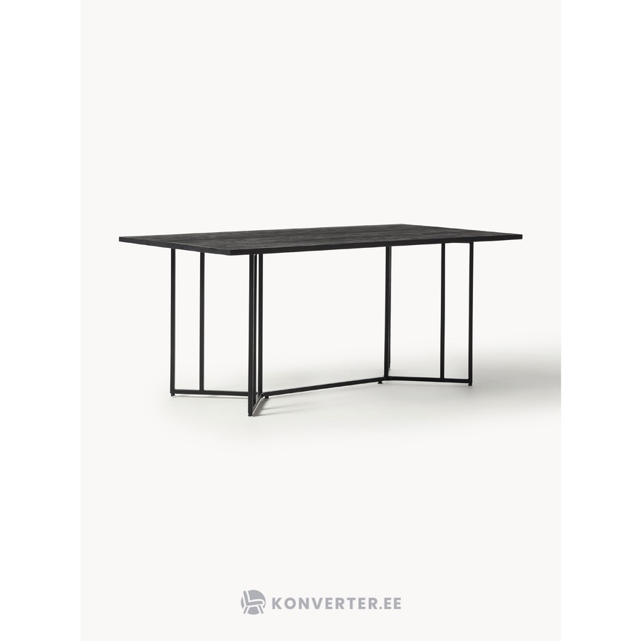 Melns masīvkoka ēdamgalds (Luca) 180x90