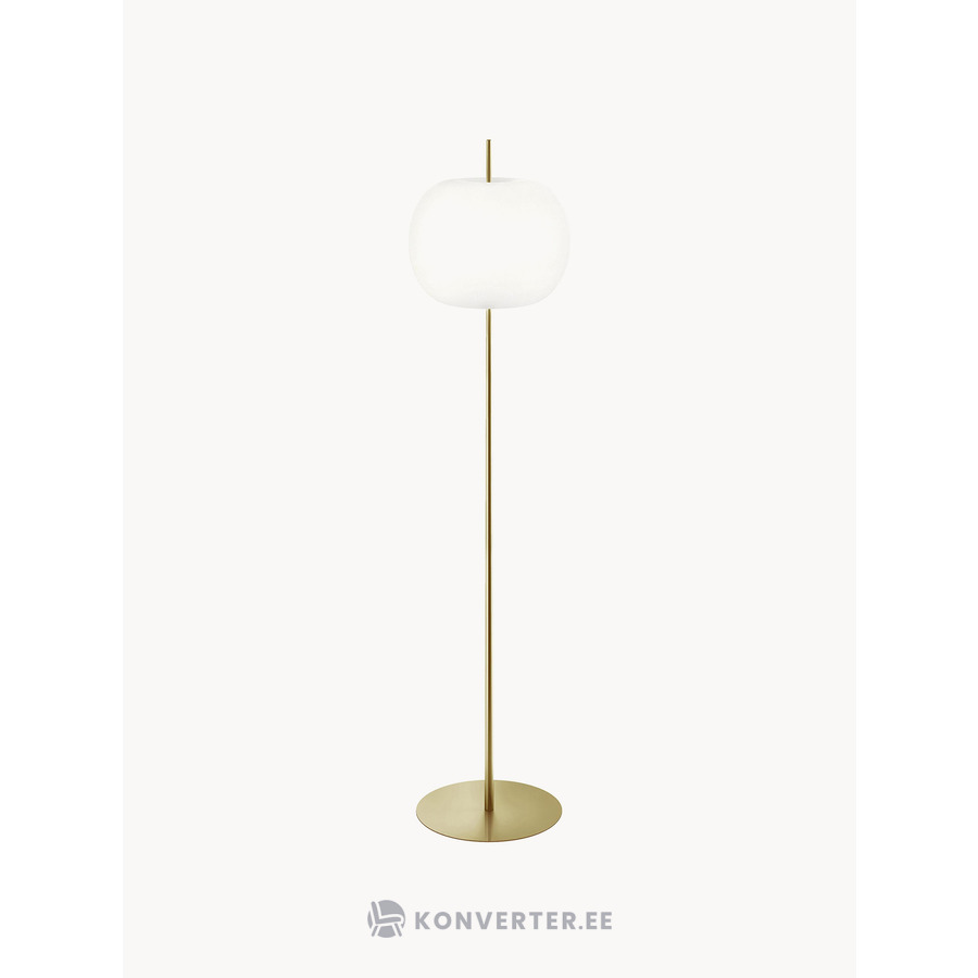 Zeltaini balta grīdas lampa Kushi (kdln)