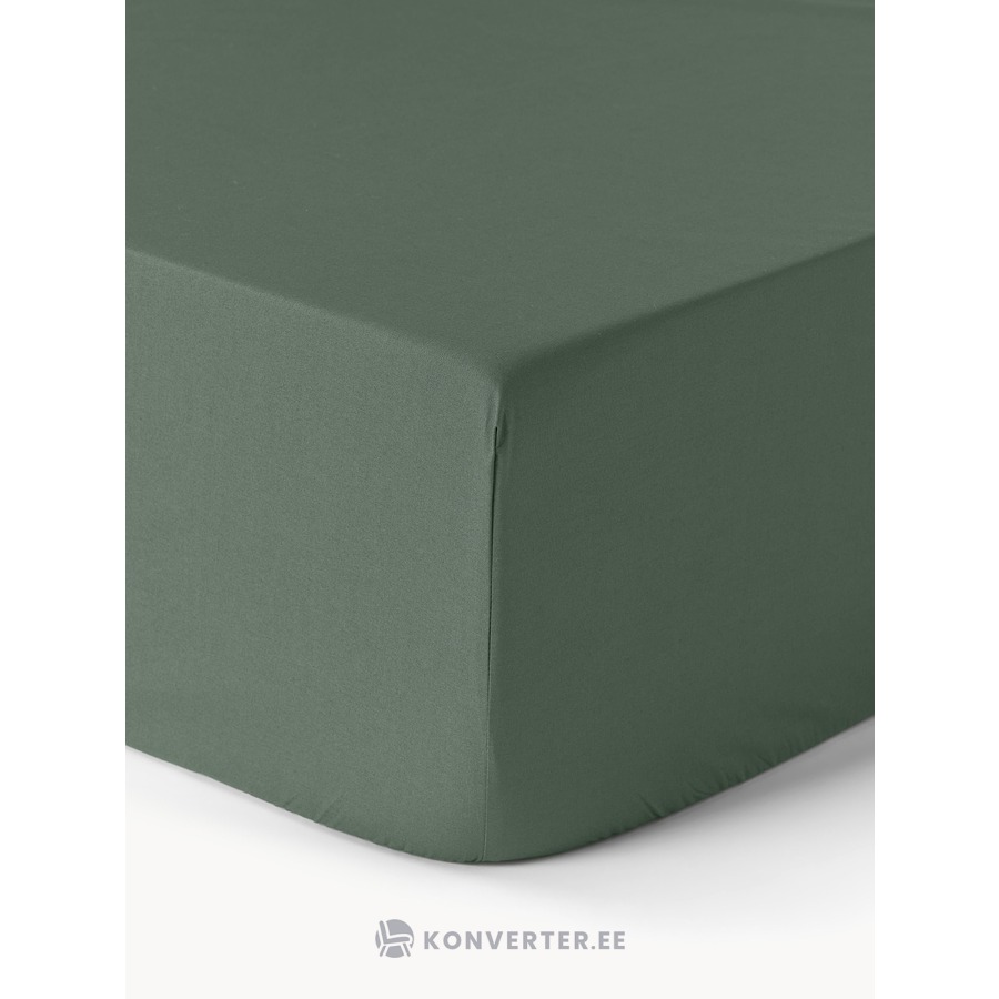 Roheline Puuvillane Kummiga Voodilina (Elsie)90x200