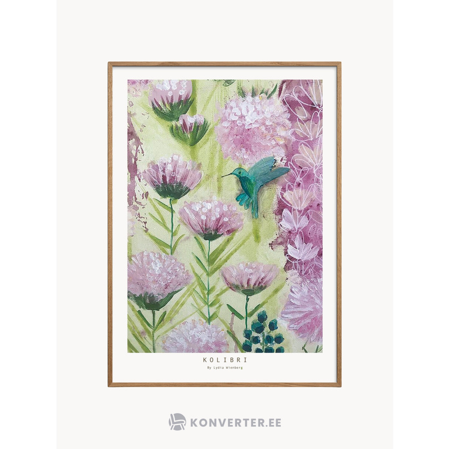 Sienų paveikslas „Kolibris“ (plakatas ir rėmas) 70x40