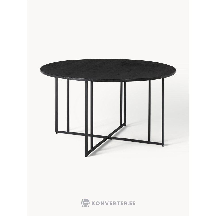 Черный круглый обеденный стол из массива дерева (Luca), диаметр 140 мм