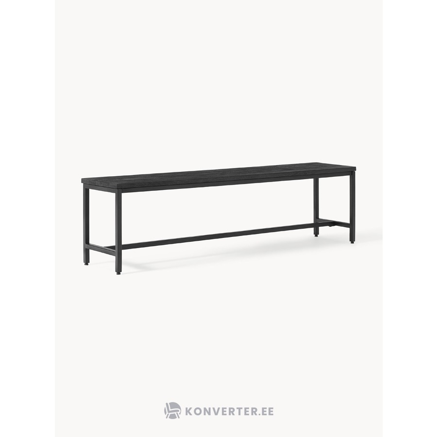 Juodas medžio masyvo suolas (neapdorotas)