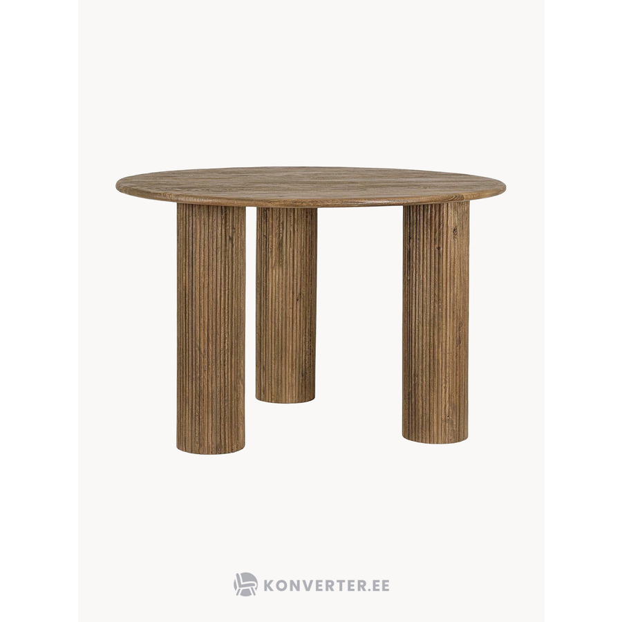 Круглый обеденный стол из массива дерева коричневого цвета Dacc (Bizzotto)D=120