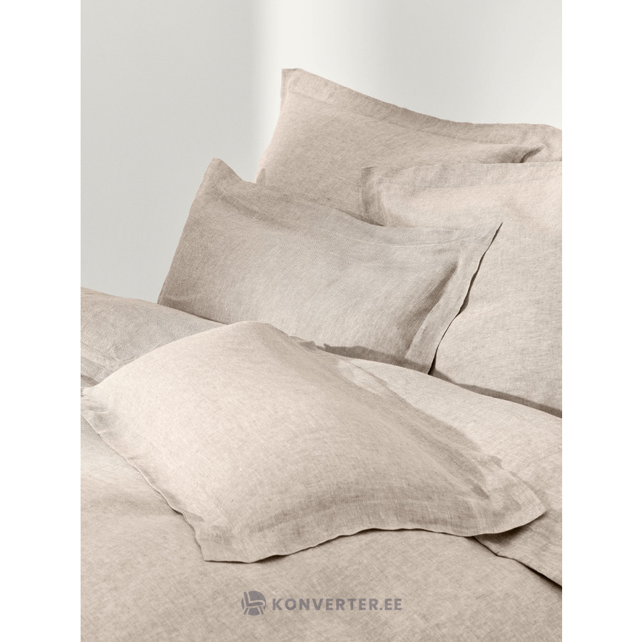 Smėlio spalvos lininis antklodės užvalkalas (Linna) 135x200