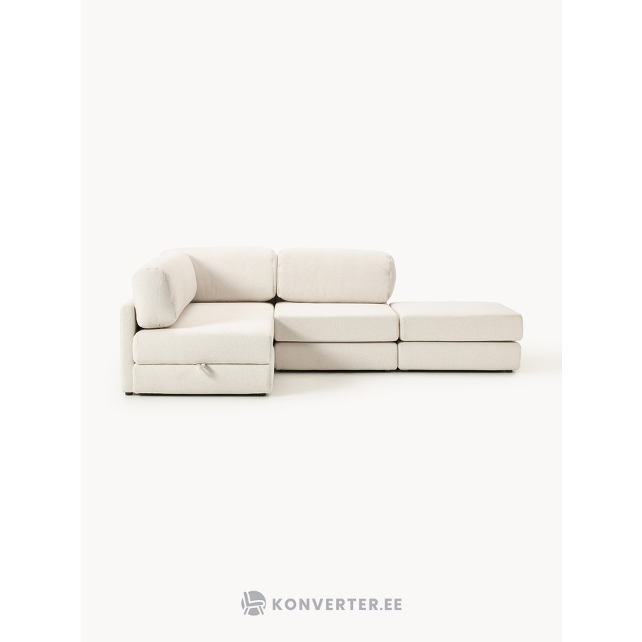 Šviesiai smėlio spalvos kampinė sofa-lova (Latina)