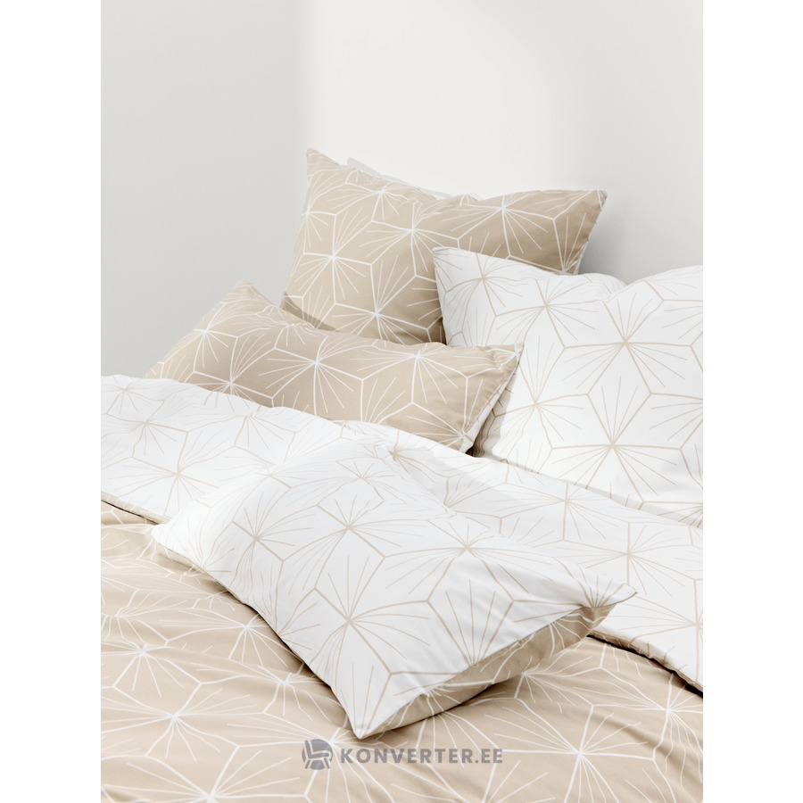 Хлопковый пододеяльник светло-бежево-белого цвета с узором, размер 135x200