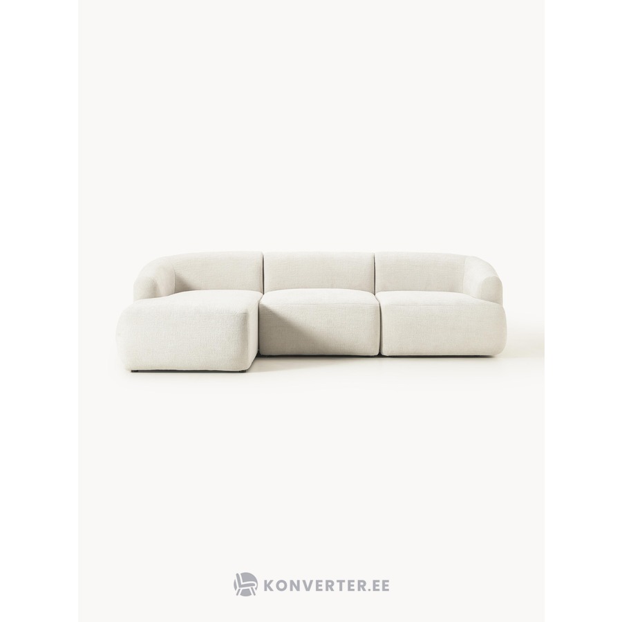 Kermanvalkoinen modulaarinen kulmasohva (Sofia)