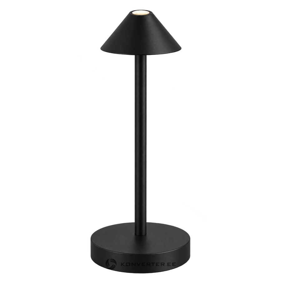 Melna konusa formas bezvadu galda lampa (Cono)