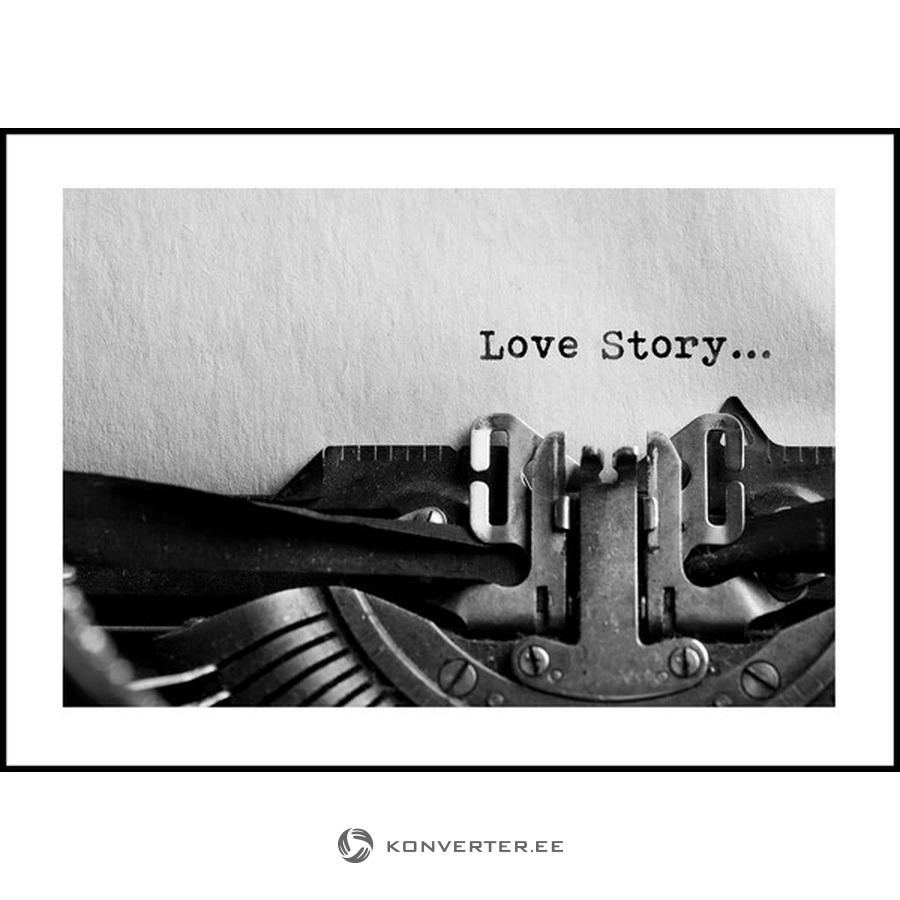 Musta Raamiga Seinapilt Vintage Love Story (Malerifabrikken) 40X30