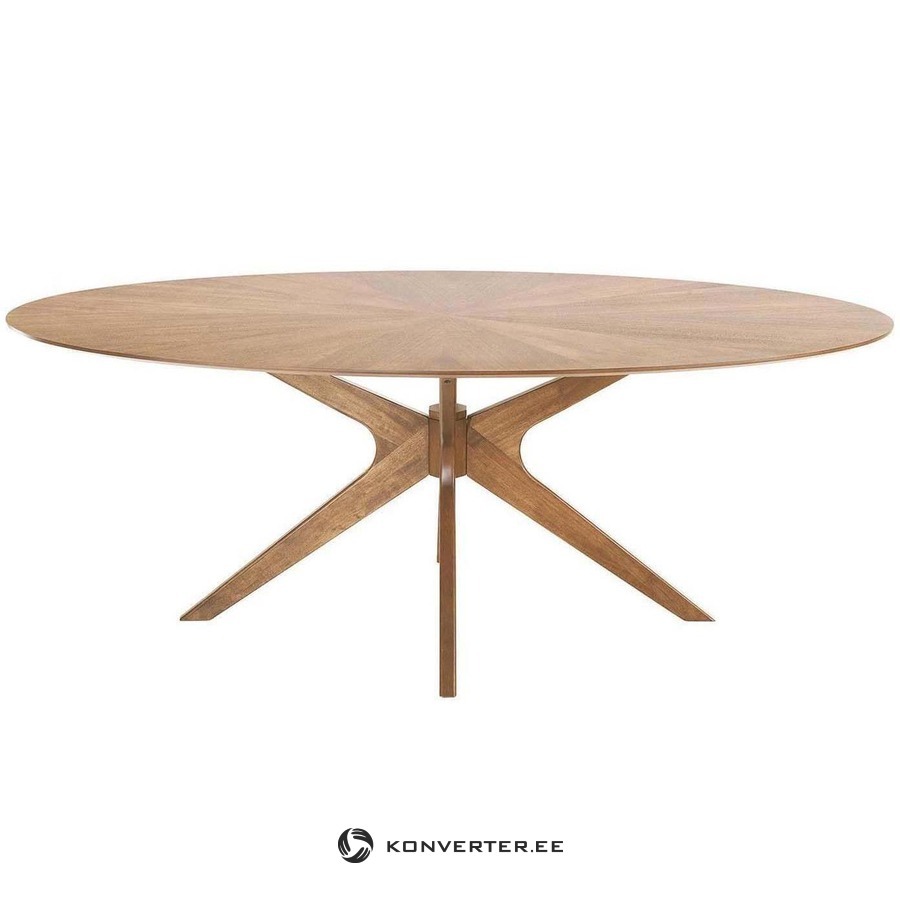 Brown Oval Solid Wood Dining Table Tallinn (Tomasucci) 190x110
