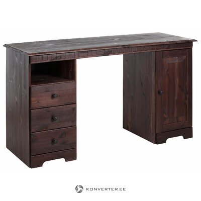 Dark brown solid wood desk (extra) intact