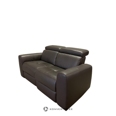 Ruda odinė dvivietė sofa su atsipalaidavimo funkcija sentrano visuma