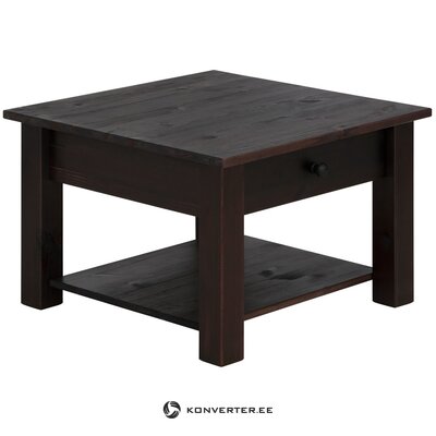 Black solid wood coffee table with drawer (chicago)