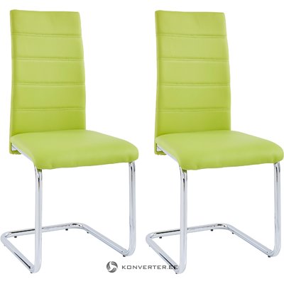Žalia minkšta kėdė su metalinėmis kojomis (adora)