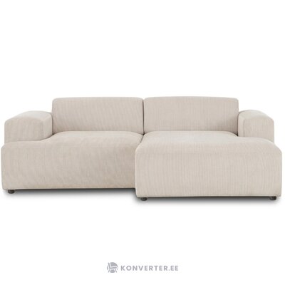 Smėlio spalvos aksominė modulinė sofa (melva) 239cm nepažeista