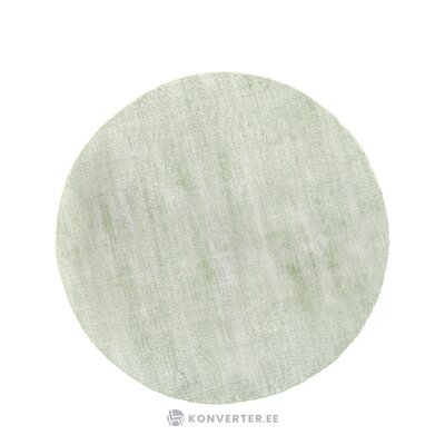 Салатовый круглый коврик из вискозы ручной работы (джейн) d=120 с косметическими дефектами