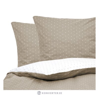 Gray-beige spotted cotton bedding set betty (fovere) 200x200 + 2x 80x80 whole