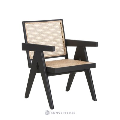 Черно-коричневый дизайнерский стул из цельного дерева из ротанга (sissi) неповрежденный