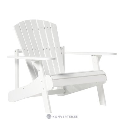 Baltos spalvos medžio masyvo sodo kėdė (charlie) nepažeista