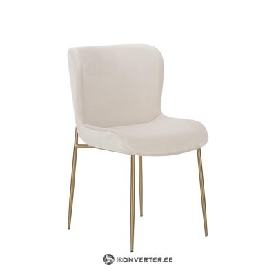 Smėlio aukso spalvos aksominė kėdė (tess) rimtų grožio trūkumų