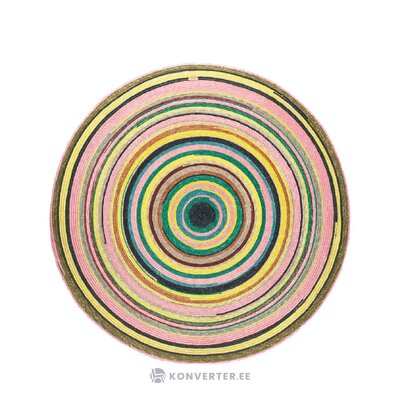 Круглый красочный ковер из пшеничной соломы альфомбра (захати) d=92 неповрежденный
