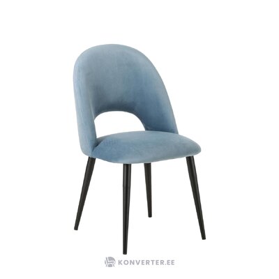 Light blue-black velvet chair (rachel) with cosmetic defects