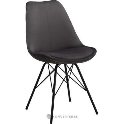 Tamsiai pilka aksominė kėdė eris (actona) su kosmetiniais trūkumais
