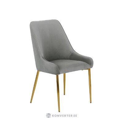 Gray-gold velvet chair (opening) with cosmetic defects.