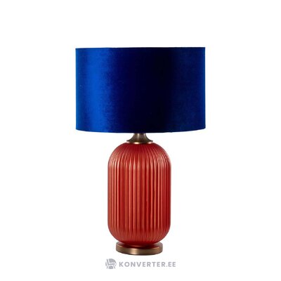 Oranžinės-mėlynos spalvos aksominis stalinis šviestuvas norma (garpe interiores) su grožio trūkumais