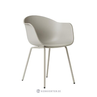 Šviesiai pilkos spalvos plastikinė kėdė (Claire) nepažeista