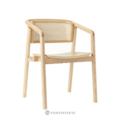 Šviesiai rudo dizaino masyvo kėdė (gali) nepažeista