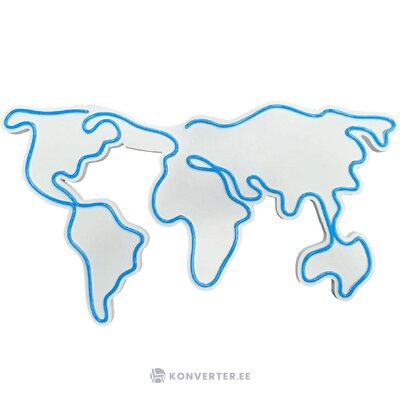 Светодиодная декоративная световая карта мира синяя (асир) неповрежденная