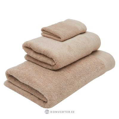 Set of 3 beige orange cotton towels (premium) intact