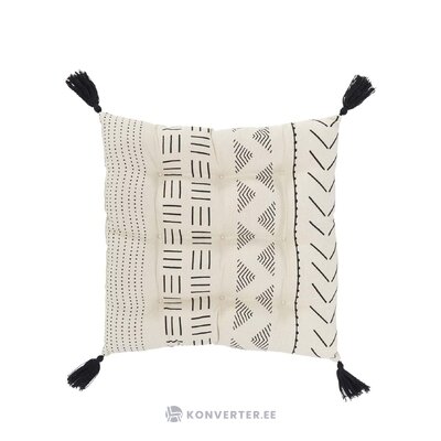 Beige patterned decorative seat cushion (hana) intact