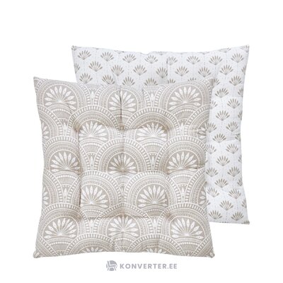 Patterned Cotton Reversible Seat Cushion (Tiara) Whole
