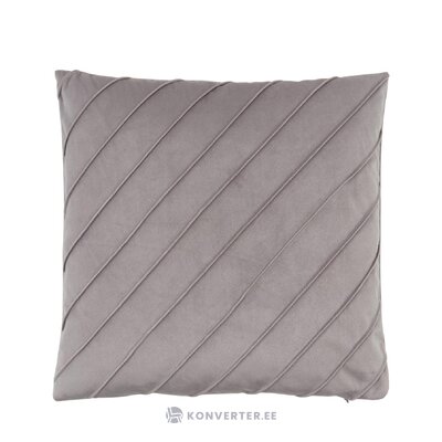 Light gray patterned velvet pillowcase (leyla) intact