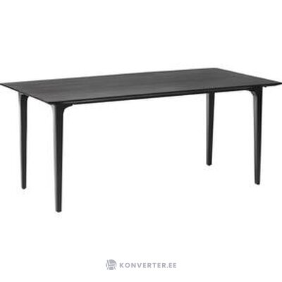 Juodas medžio masyvo pietų stalas (archie), nepažeistas, dėžutėje