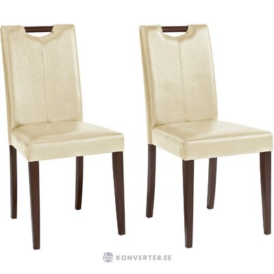 White-brown leather dining chair siena whole