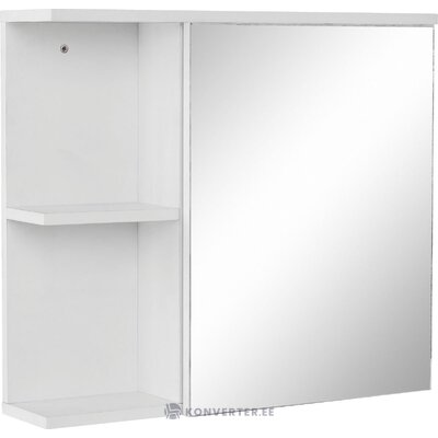 White bathroom mirror cabinet with shelf intact