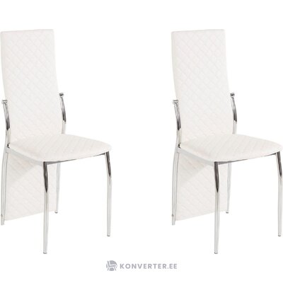 White upholstered chair with high back intact