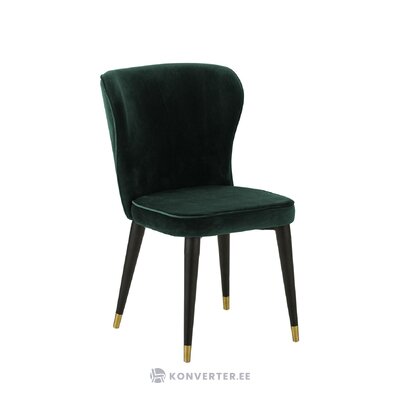 Dark green velvet chair (cleo) with beauty defect