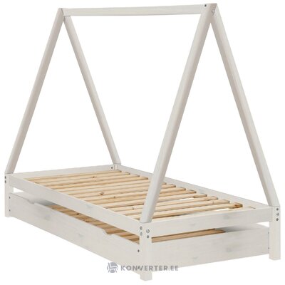 Белая массивная деревянная кровать-пирамидка alpi 90x200 цельная
